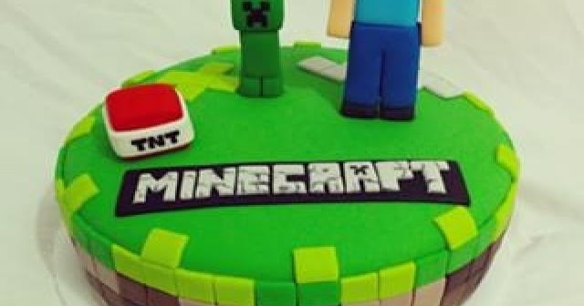 Bolo de Pasta Americana: Bolo Minecraft redondo verde e TNT de